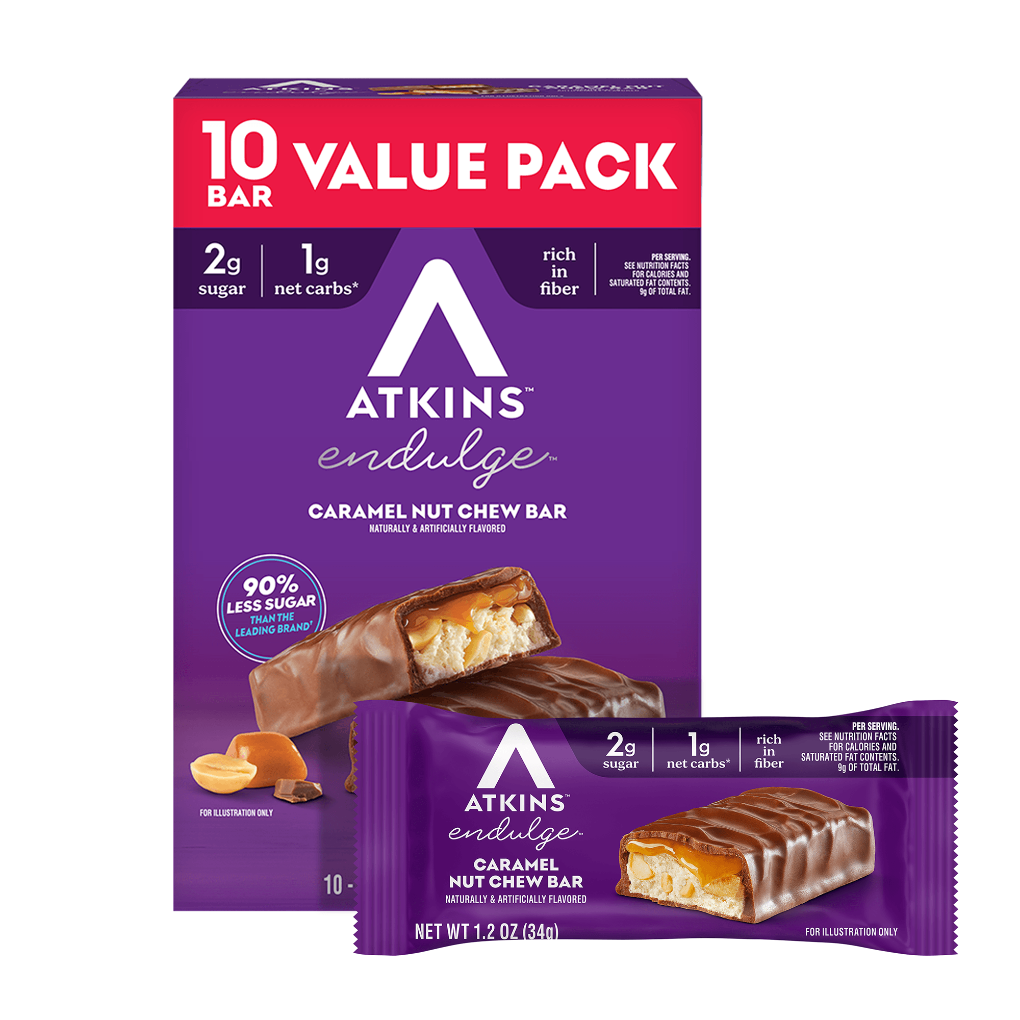 Endulge Caramel Nut Chew Bar - Image 3